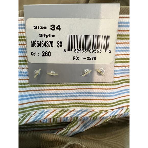 Saks Fifth Avenue Classic Fit Chino Khaki Work Pants 34 - Picture 5 of 8